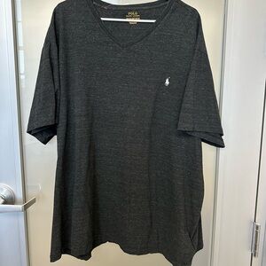 Polo by Ralph Lauren Men's Charcoal V-Neck Tee size 3XB